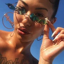 Новинка, модные солнцезащитные очки с огненным пламенем, женские и мужские солнцезащитные очки без оправы, роскошные трендовые узкие солнцезащитные очки, уличная одежда