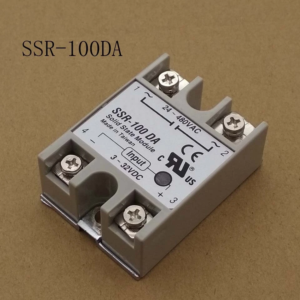 Реле SSR100DA SSR 100DA производитель реле ssr 100A вход 3 32VDC выход 24 380VAC 1 шт.|Запасные части| |