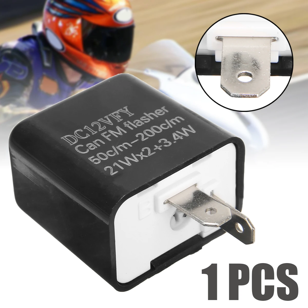 

New Arrival 1pc Motorcycle Turn Signal Light Relay Motorcycle Flasher 2Pin LED Indicator Lamp DC12V 21W X 2+3.4W Mayitr