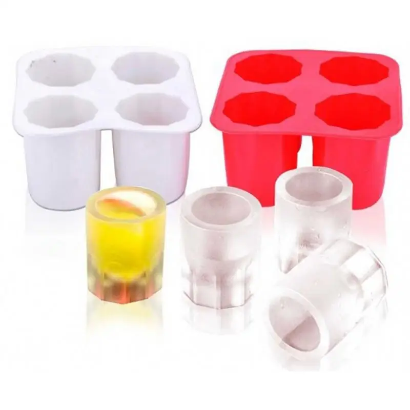 

Silicone Ice Cup Creative Big Ice Cube Tray Silicone Mold Four Holes Ice Cup Ice Cream Jelly Silicone Mould Kitchen Bar Tools