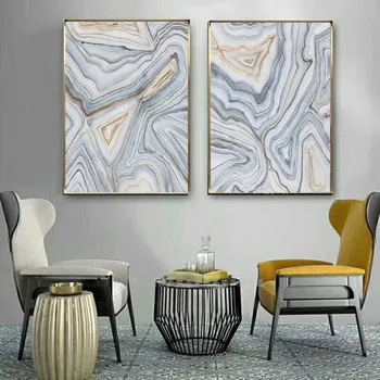 

SURE LIFE Abstract Beige Stripe Marble Poster and Print Nordic Canvas Paintings Pop Wall Art Pictures for Living Room Home Decor