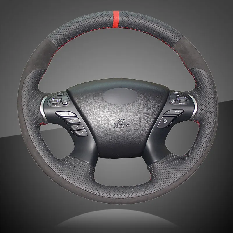 

Car Braid on the Steering Wheel Cover for Infiniti JX35 M M25 M35 M37 M56 Q70 QX60 Nissan Murano Pathfinder Auto Wheel Covers