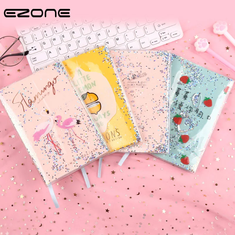

EZONE Quicksand Notebook For Students Diary Rabbit Lemon Bear Note Book Traveler Journey Memo Pad Notepad School Office Supply