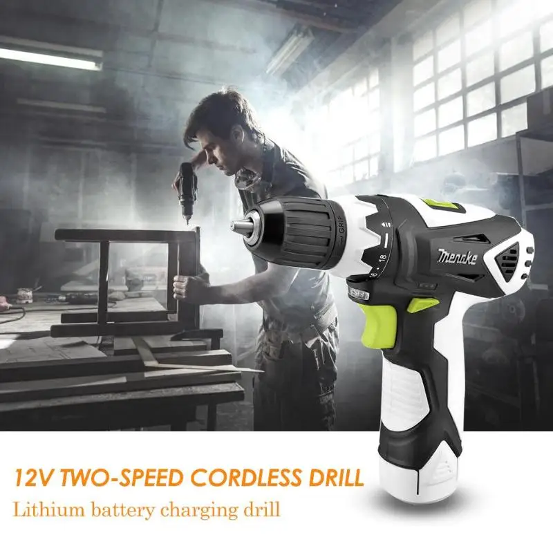 

12V Dual-speed CordlessLithium Electric Drill Household Multi-function Charging Screwdriver Drill EU US Plug