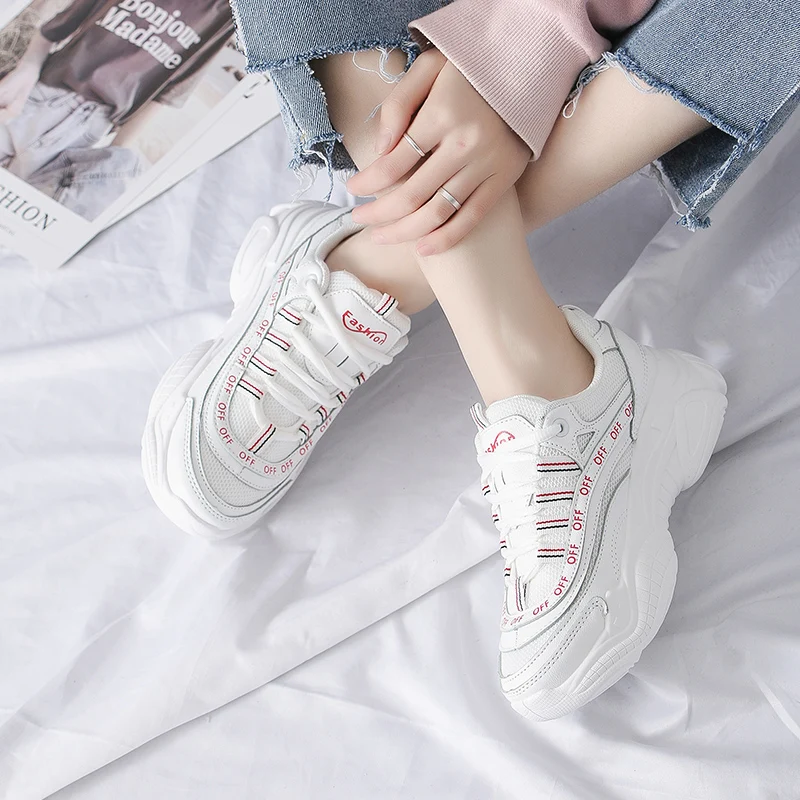 

Women Sneakers Fashion Casual Shoes Woman Comfortable Breathable White Flats Platform Sneakers Chaussure Femme
