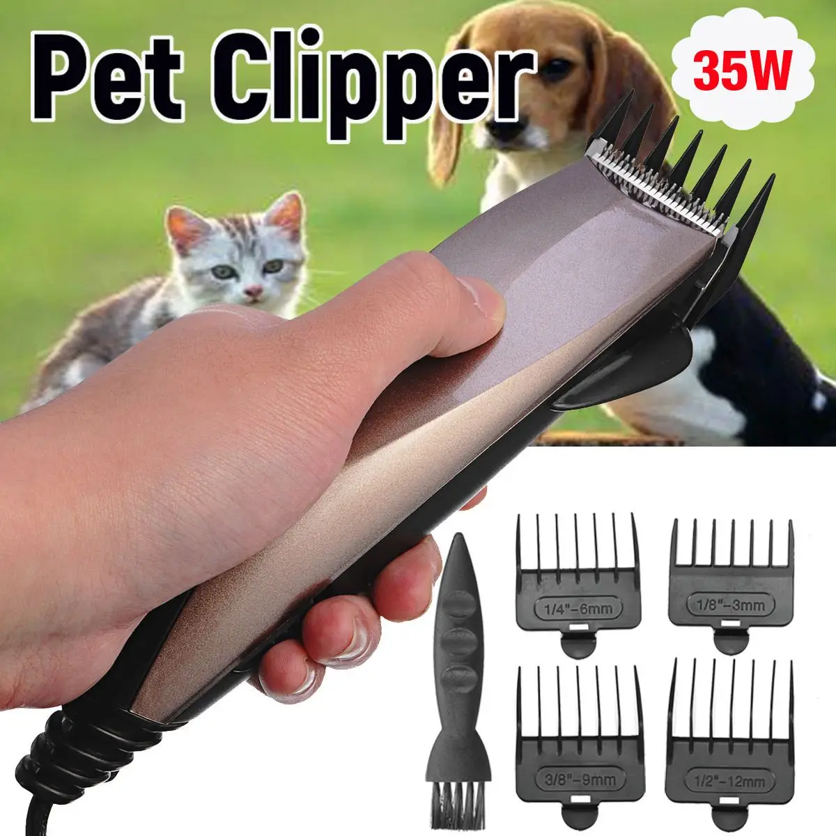 220 240V 35W Professional Pet Cat Dog Hair Trimmer Grooming Kit Horse