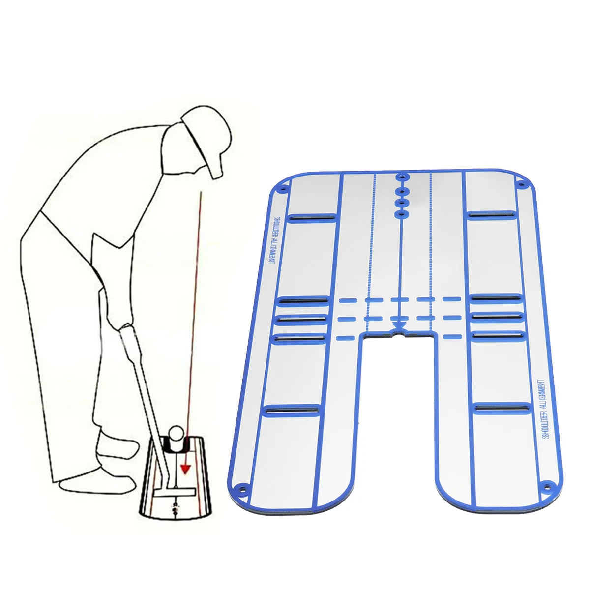 44.5x23.5 cm عين جولف مرآة محاذاة مدرب جولف سوينغ مستقيم الممارسة مدرب جولف سوينغ التدريب اكسسوارات