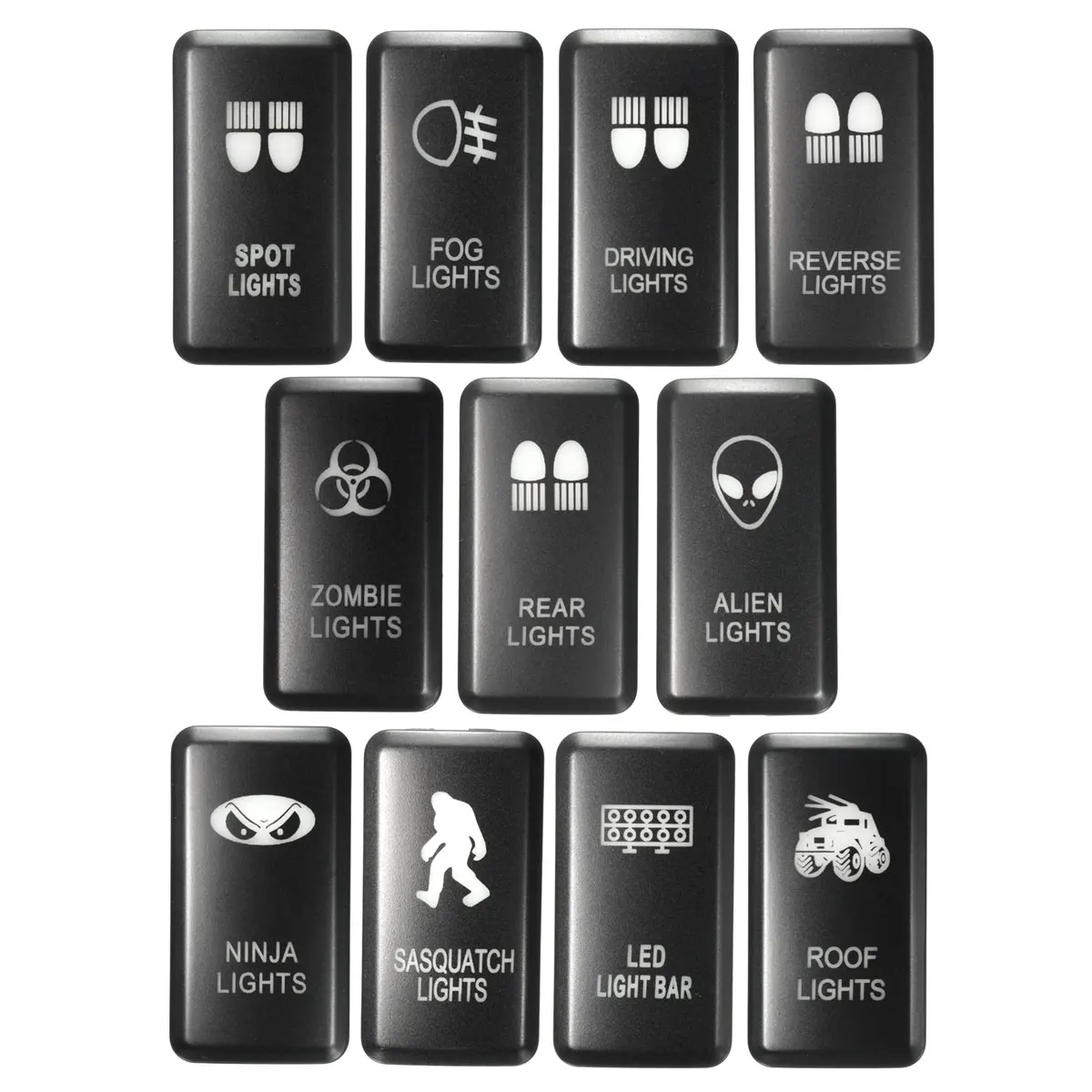 

Dual White ON/OFF LED Fog Light Bar Push Switch For Toyota Landcruiser Hilux Prado 120 /FJ CRUISE