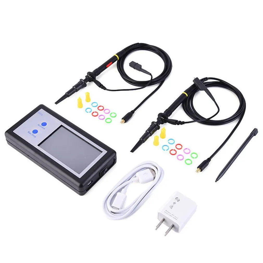 

Hand-held D602 ARM Mini Portable Pocket-Sized Digital Oscilloscope Big TFT Screen 200KHz Bandwidth Touch Panel Oscillometer