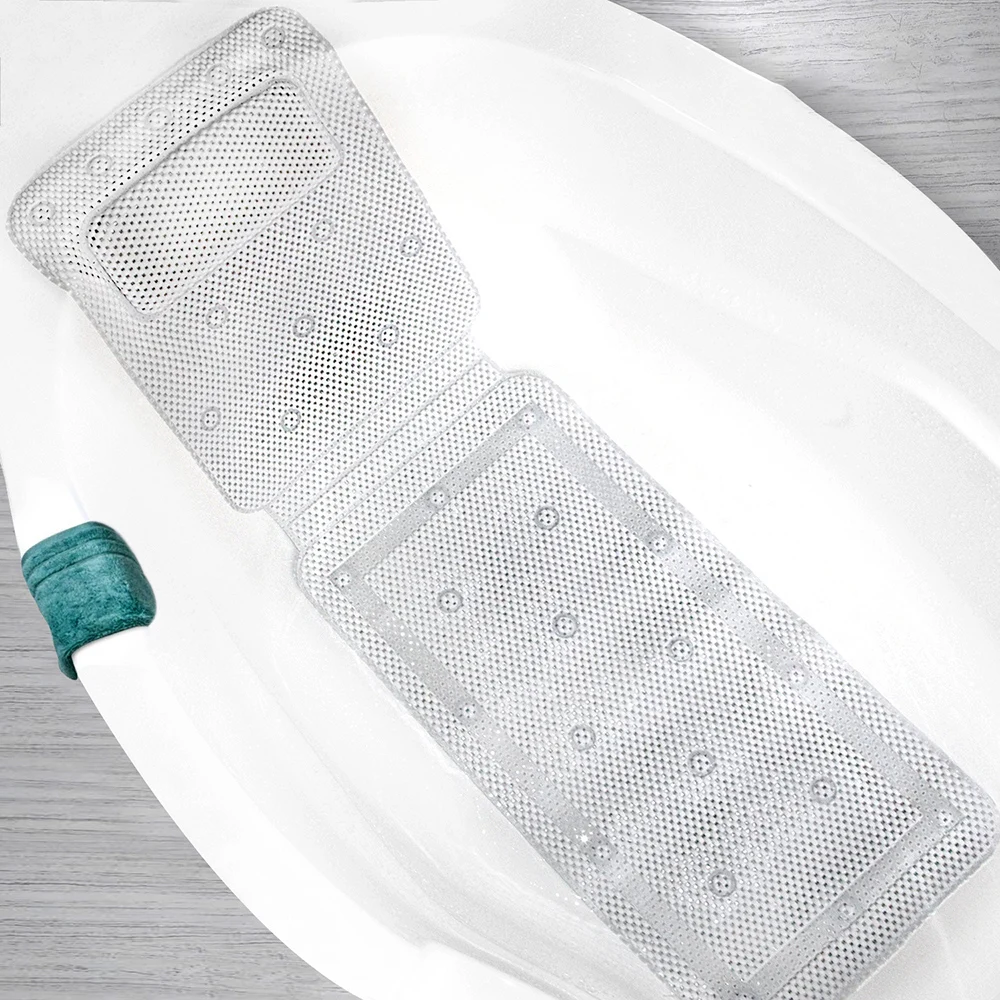 Нескользящий коврик для ванной, подушка для ванны для всего тела, роскошная Подушка, поддерживает вашу голову и шею, антибактериальный уход и хранение с легкостью