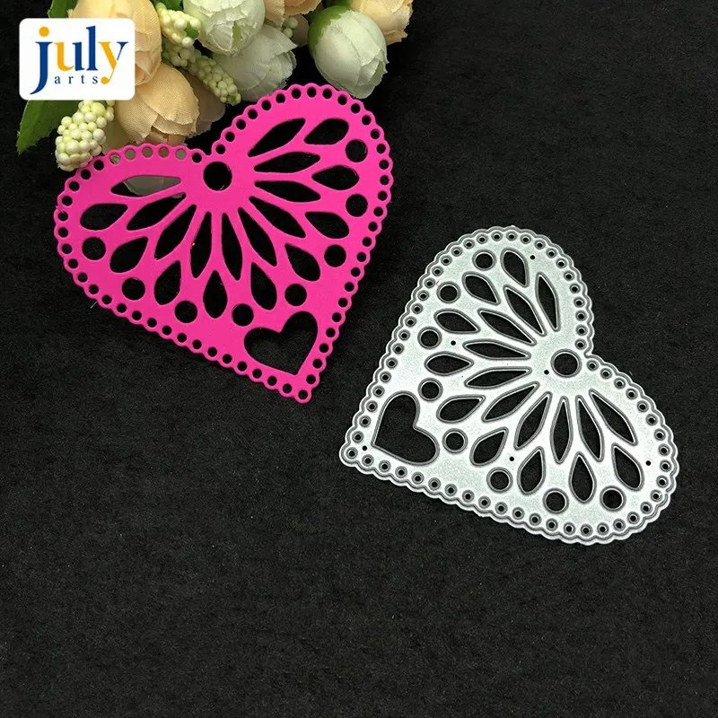 

Julyarts Cutting Dies Steel Metal Stencil Heart Silver Craft Dies For Scrapbooking Handmaking Gift Decorative Craft Paper Cards