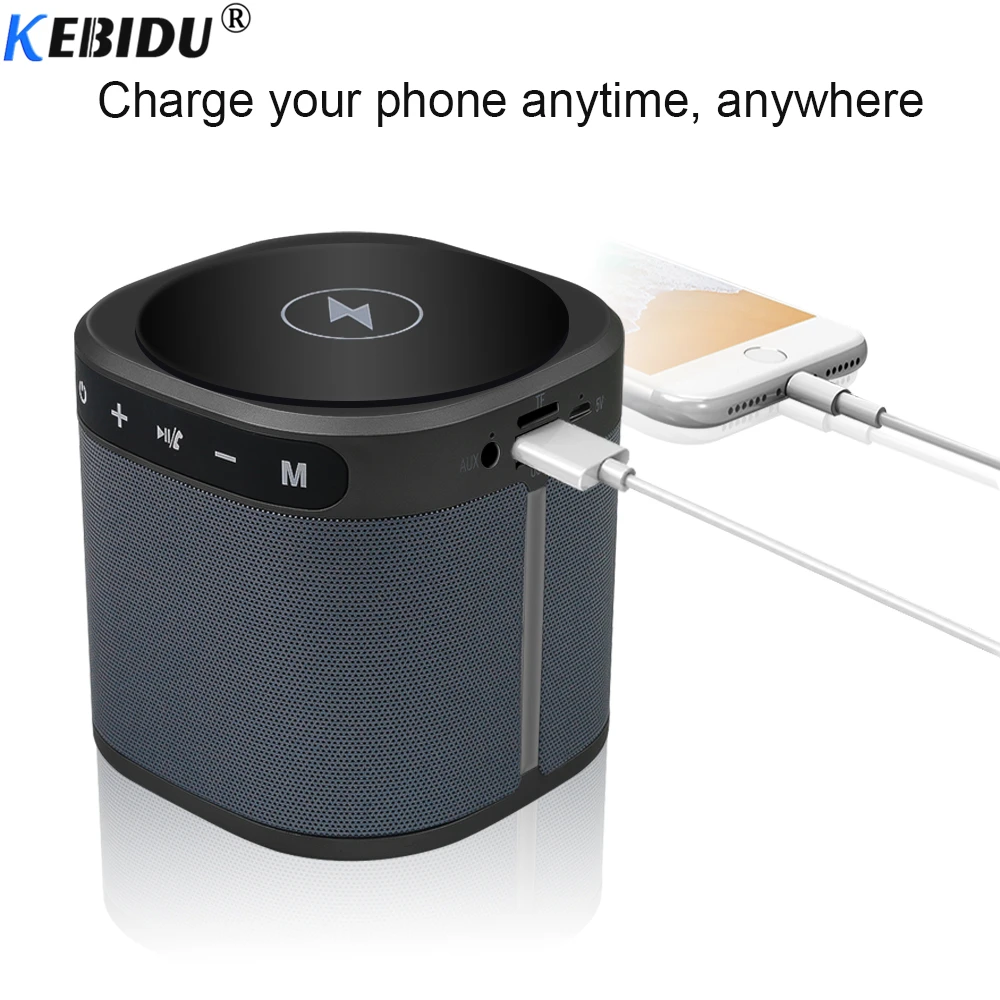 

KEBIDU 2 in 1 Wireless Phone Charging + Bluetooth Speaker Base Charger for iPhone Samsung Universal Mobile Phone Chargers