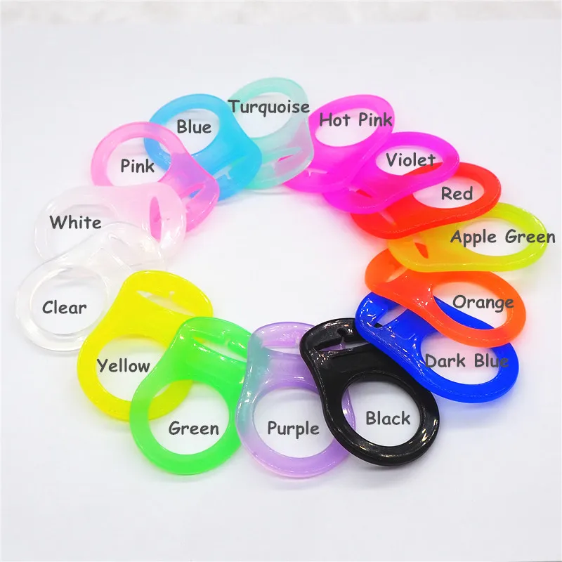 Chenkai 1000pcs Silicone Pacifier Rings DIY Clear Silicone Baby Mam NUK Dummy Teether Soother Adapter O Rings Toy Accessories