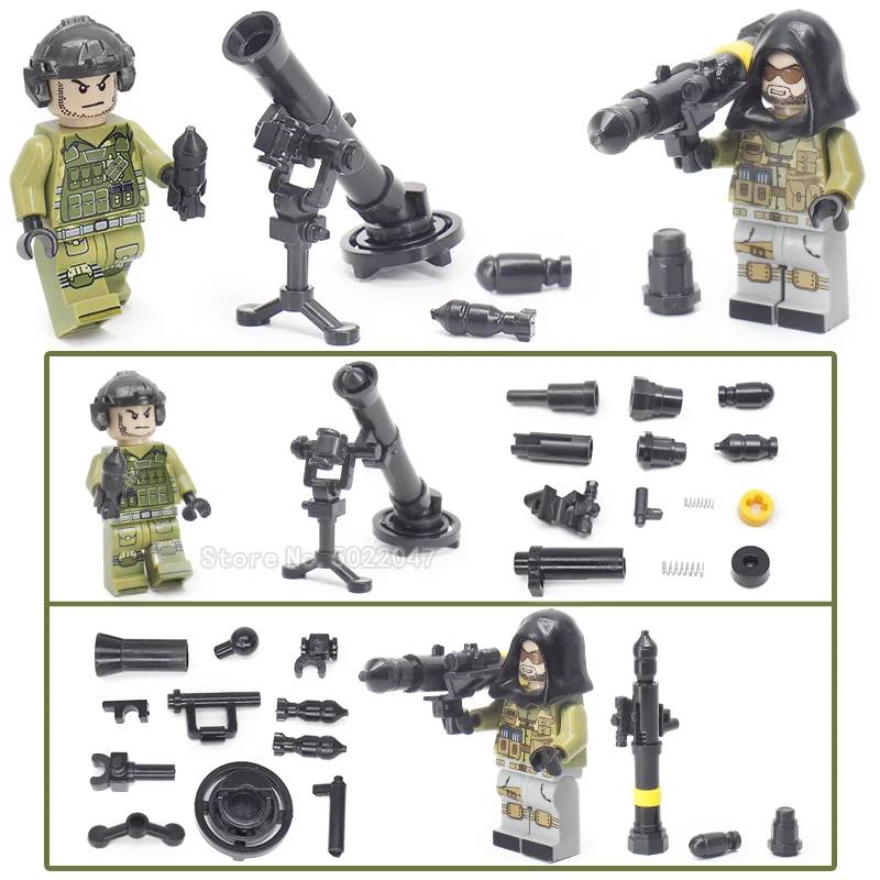 

Weapons Ww2 Rocket Launcher Figures Mini Military Boy Soldier Army Building Blocks Setting Moc Assembly Gun Toy With Legoinglys