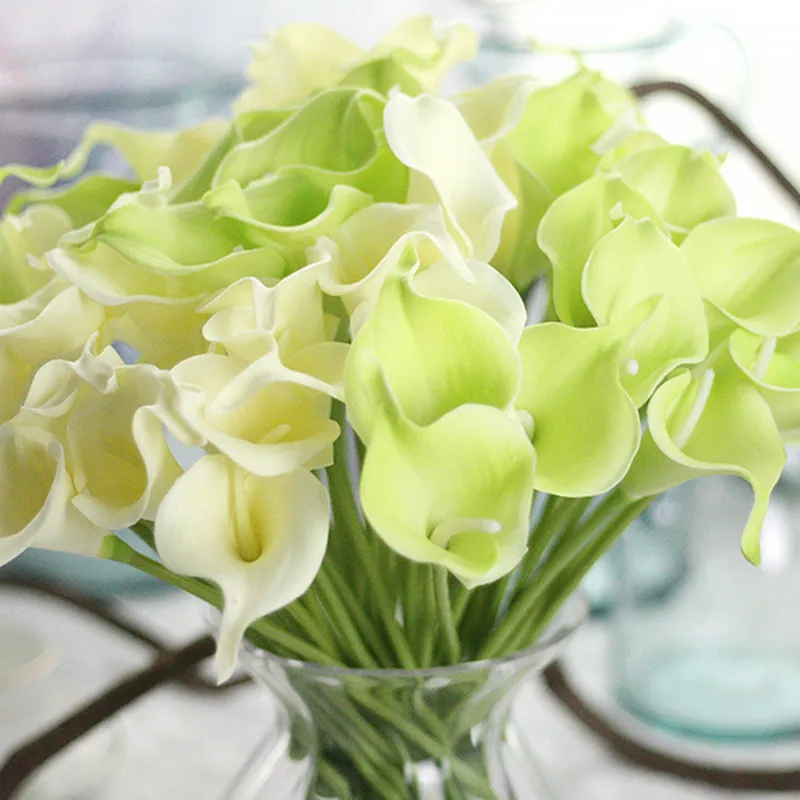1 шт. Искусственные Свадебные цветы украшения PU цветы каллы лилии букеты дома осеннее украшение искусственные растения, ненастоящие Флорес