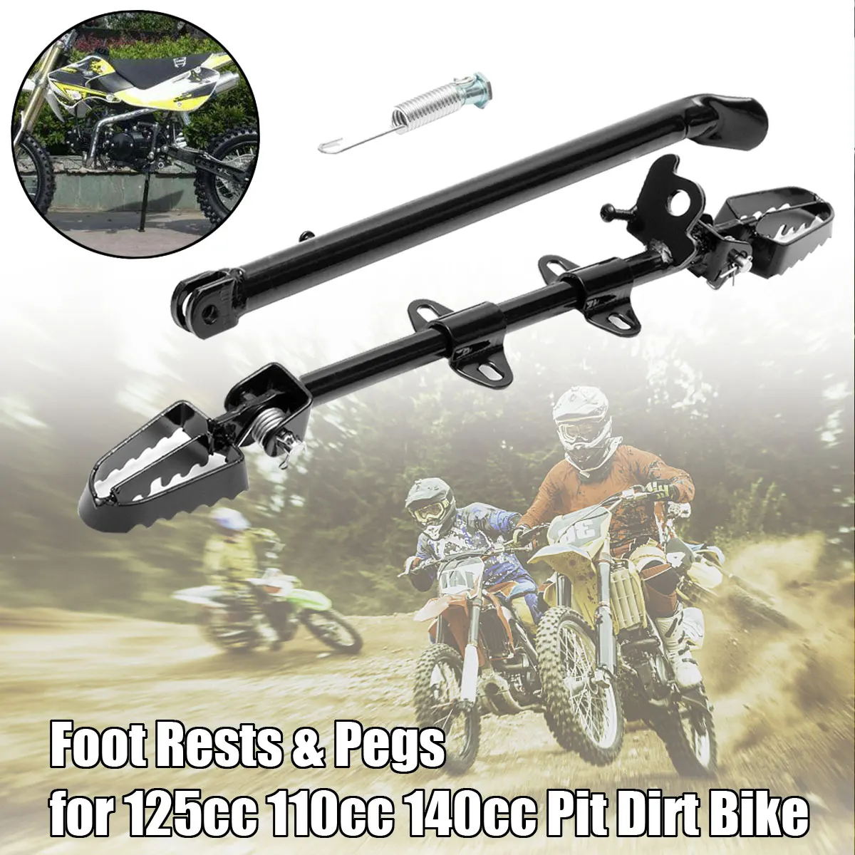 

Footrests Footpegs Rest Universal Side Foot Peg Foot Peg Rest Mount Rest Kickstand Motorcycle Pit Dirt Bike 110cc 125cc 140cc