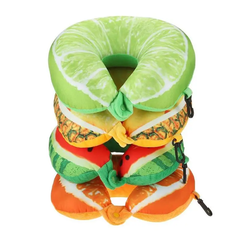 

1Pcs 7 Colors Fruit U Shaped Children Car Pillow Travel Protector Car Pillow Neck Watermelon Cushion Pad for Kids Children