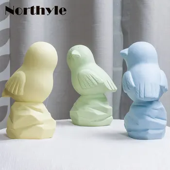 

Northyle Colored clay naughty bird figurine ceramic miniature christmas gift for kids bird art craft home decoration event decor