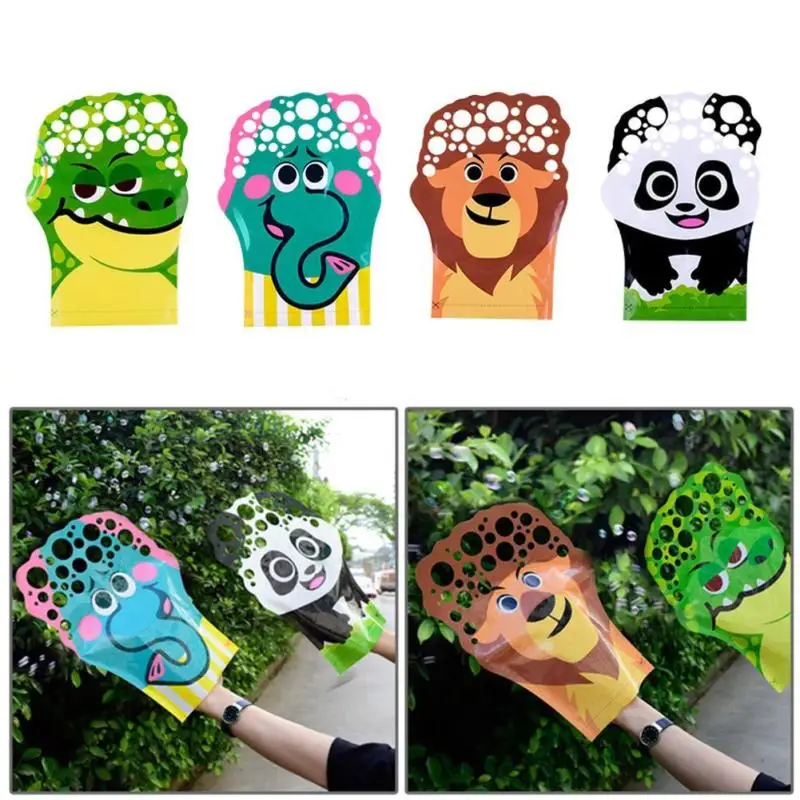 Cartoon Pattern Magic Palm Bubble Toy Colorful Bubble Blowing Glove Kids Xmas P
