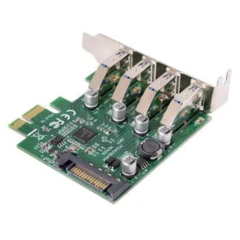 Jimier Low Profile 4 Ports PCI-E to USB 3.0 HUB PCI Express Expansion Card Adapter 5Gbps for Motherboard dovewill pci e sata 3 to usb 3 0 4 port pci express expansion card 4 usb 3 0 ports