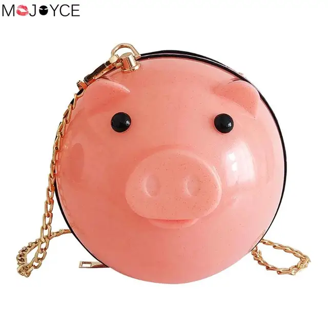 Special Price Round Ball bag in Women Totes Girl Cute Pig Bowling Ball Bag Women Wedding Party Bags Phone Purse Summer Mini Bag