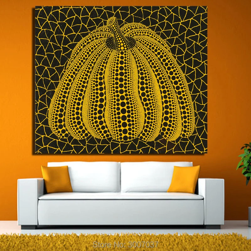 Yayoi Kusama холст с тыквой искусства 100% ручная роспись маслом на холсте настенная