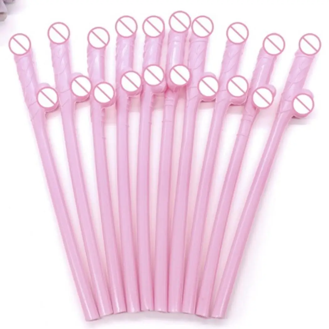 

10Pcs Bachelor Theme Party Funny Shape None Straws Straw