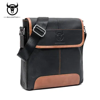 

BULLCAPTAIN 2018 Fashion Genuine LetherMen CrossBody Bags Brand Casual Large Capacity Messenger Bag Male ShoulderBag BU47