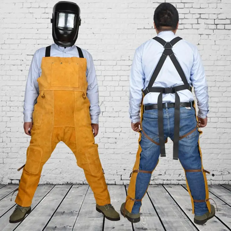 

Welder Overalls Summer Breathable Wear-Resistant Anti-Scalding Knee Protector Leg Flame Retardant Leather Welding Protective