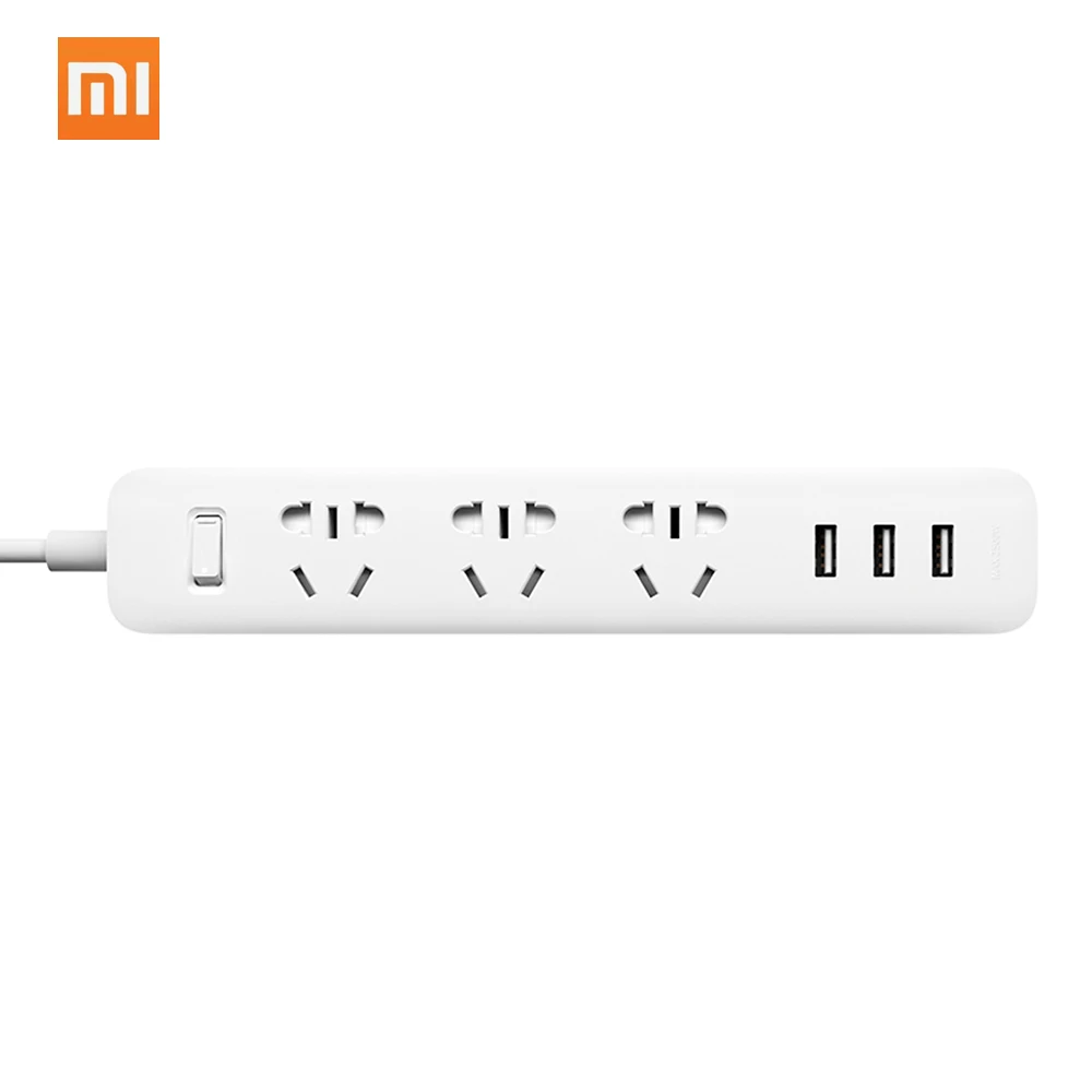 

Xiaomi Smart Power Socket Portable Strip Plug Adapter Fast Charging 3 USB Extension Socket Plug 3 Standard Socket 1.8m AU Plug