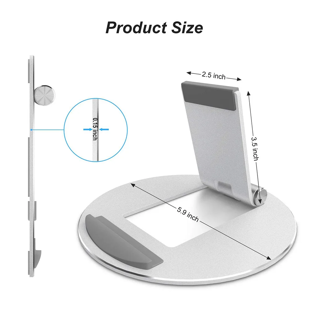  Universal Desktop Tablet Holder Mount Phone Holder Aluminum Alloy Round Stand Durable For IPad Pro 