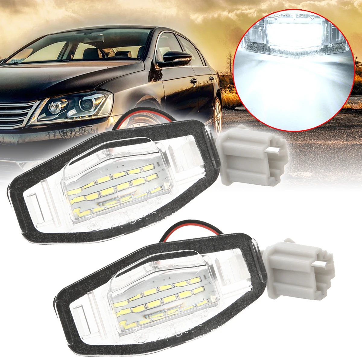 

2pcs/set 18SMD 12V Car License Plate Light Lamp Car Boats Motorcycle License Plate Light For Honda Civic Accord Acura TL TSX MDX
