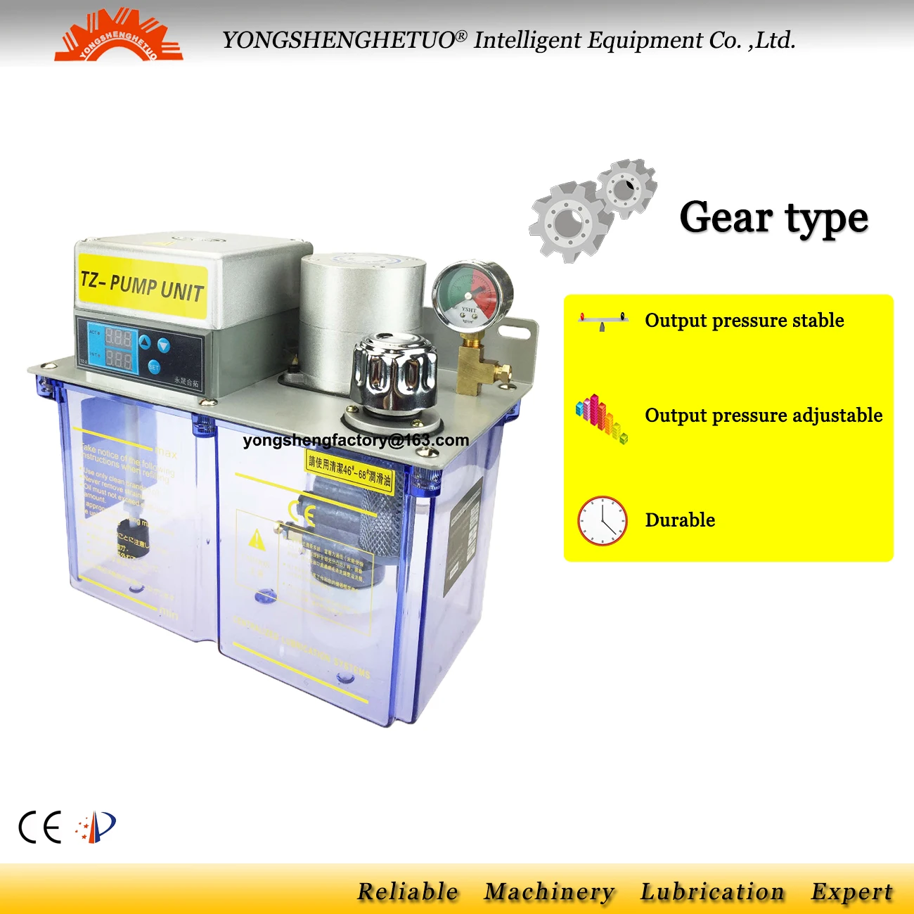 

CE Electric gear lubrication oil pump lubricator oiler lube pump 4L dual digital panel TZ2262-400X for lubrication system