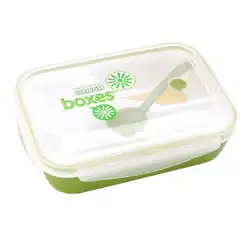 Здоровый пластик приготовление еды еда контейнер для хранения Microwavable крышки коробки обедов с ложкой и суп