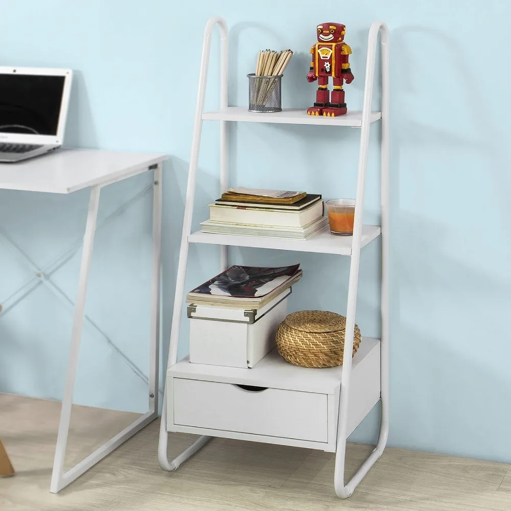 SoBuy FRG219 ، بذاتها رفوف متدرجة خزانة تخزين عرض رفوف رفوف 1 وحدة مع 2 درج