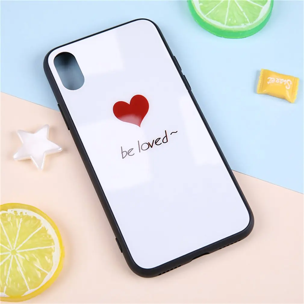 Red Love Rose Aurora Glass Phone Case Cover Shell Cellphone Case Protection Man Woman Fashion Accessories,Mobile Phone