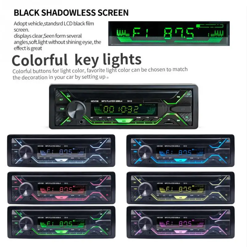 Car Radio Stereo Player Bluetooth Phone AUX-IN MP3 FM/USB/1 Din/remote control 12V Car Audio Auto Car Radio Stereo Player Bluetooth Phone AUX-IN MP3 FM/USB/1 Din/remote control 12V Car Audio Auto