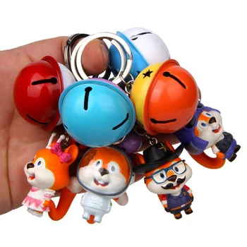

1 Pc Creative Squirrel Cosplay Astronaut Keychain Cartoon Animal Action Figure Toy Bell Keyring for Girls Gift