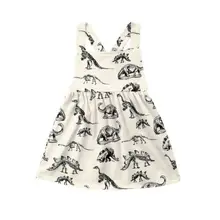 Детская одежда для маленьких девочек Хлопковые Платья с динозавром сарафан Туту, платье, одежда