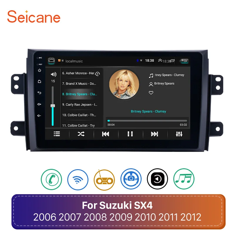 Автомобильный радиоприемник Seicane Android 9 1 для Suzuki SX4 2006 2007 2013 2Din GPS навигация