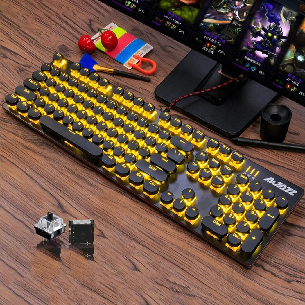 

104 Keys Ergonomic LED Light USB 1.8M Fashion Wired Home, Office Keyboard for Computer Laptop Yes