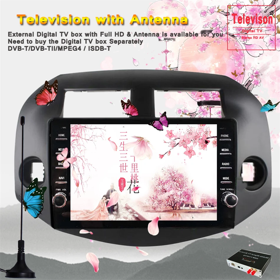 Top IPS Car Multimedia player Android 9.0 2 din car dvd gps navigation For Toyota RAV4 Rav 4 2007-2011 car radio stereo Cassette 5