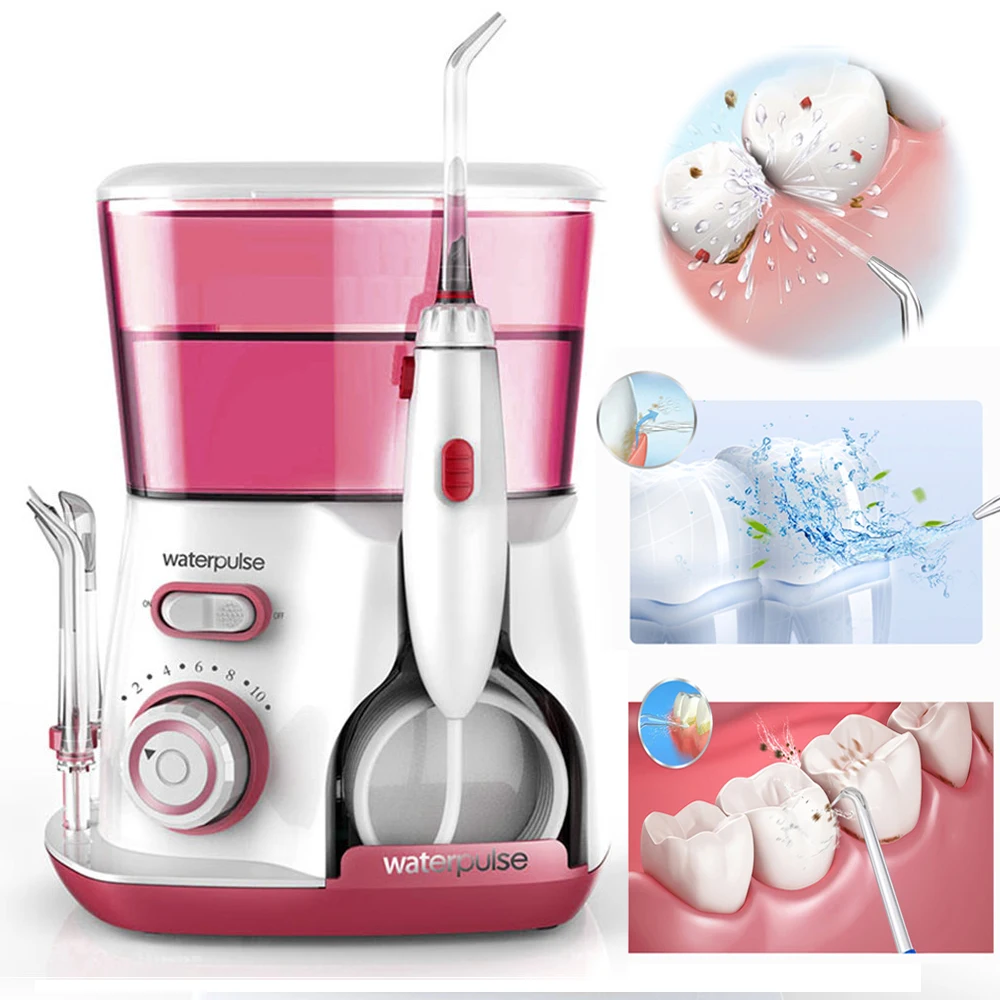 

New Listing Electric Water Flosser Oral Irrigator 5pcs Tips 800ml Oral Hygiene Water Flossing Tooth Cleaner Dental Equipment Set