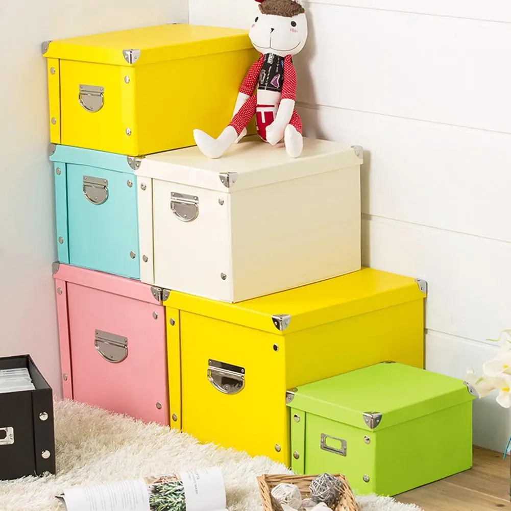 Eco friendly Storage Utility Box with Cover Cube Drawer Organizer Cloth Toy Basket Bag File