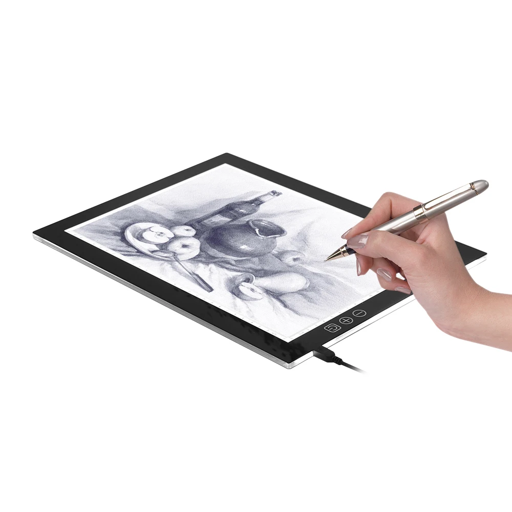 

A4 LED Portable Drawing Pad Tracing Light Box Copy Board Tablet for Artists Stepless Dimming White/Orange Light