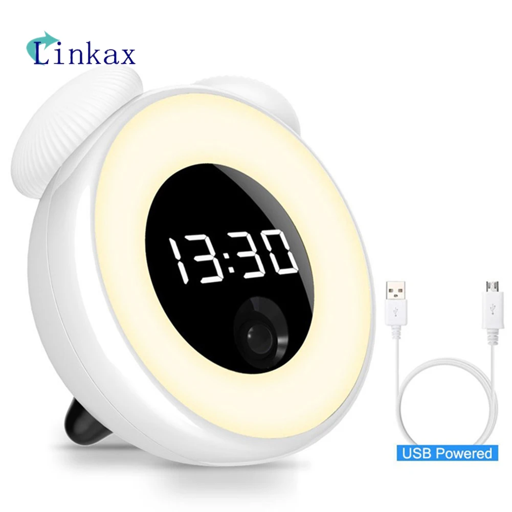 

Intelligent Sensor Clock Light USB Rechargeable Digital Alarm Clock Touch Sensor Morning Snooze Wake Up Clock LED Night Light