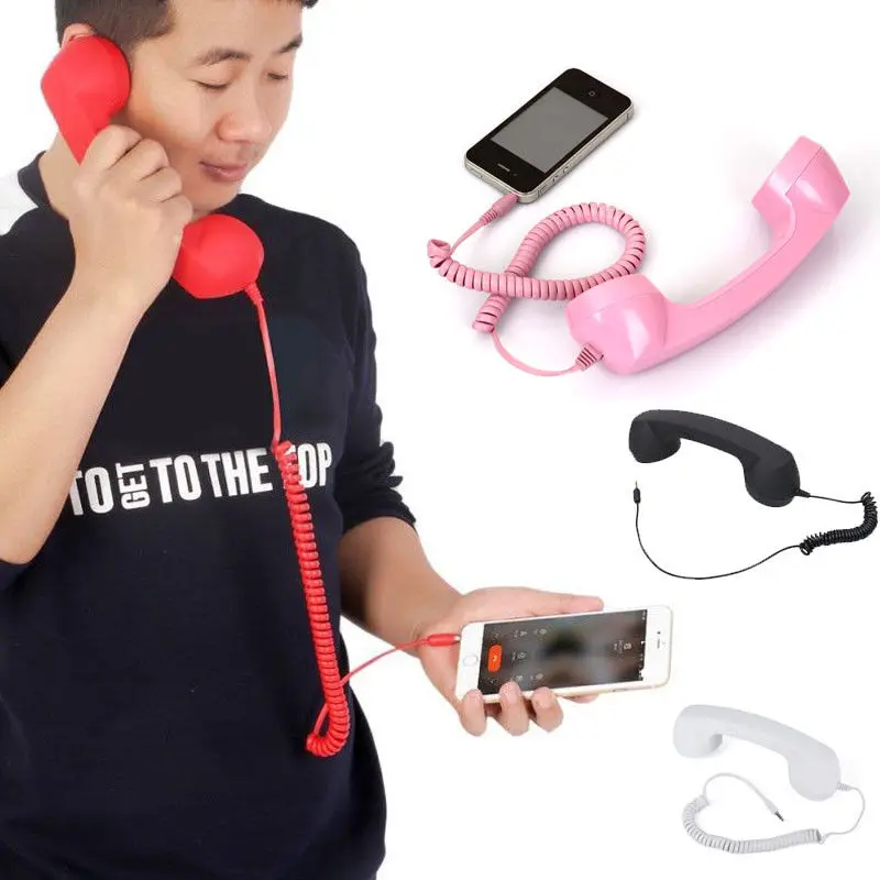 

3.5mm Mic Retro Telephone Cell Phone Handset Fancy Gift Mobile Phones Receiver Retro Wired Anti-radiation Headset