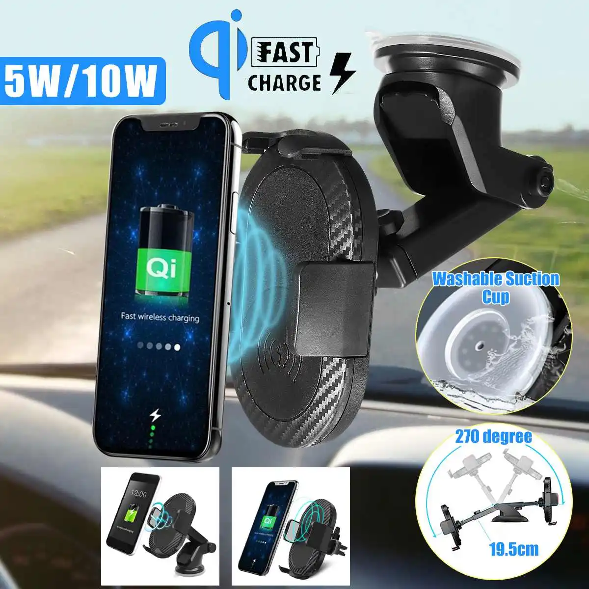 10W Qi Wireless Charger Car Phone Holder Mount Car Air Vent Charger Bracket for iPhone XR X 8 for Samsung for Galaxy Note 8 S10E