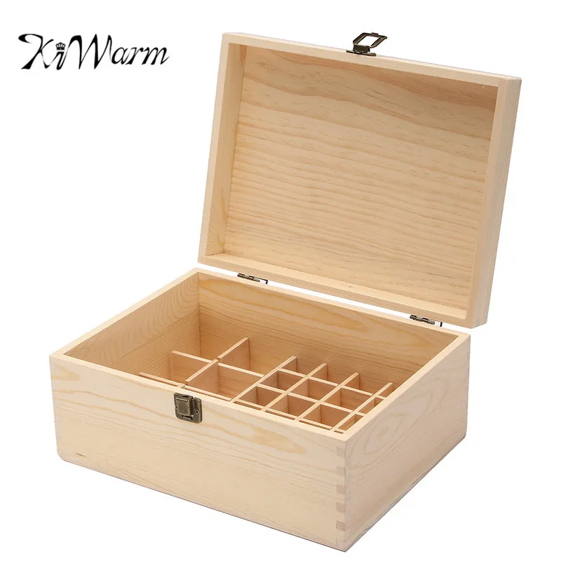

KiWarm Multifunctional 38 Slots Wooden Boxes Essential Oil Bottles Jewelry Storage Box Organizer Home Container Carry Case