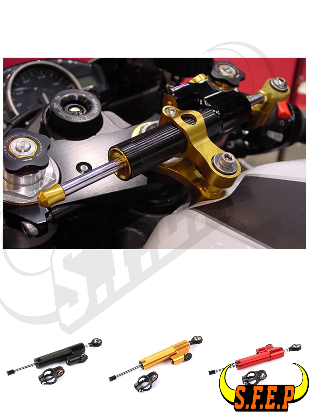

Universal CNC Adjustable Steering Damper Stabilizer Bracket For Yamaha Kawasaki BMW Honda Suzuki Ducati
